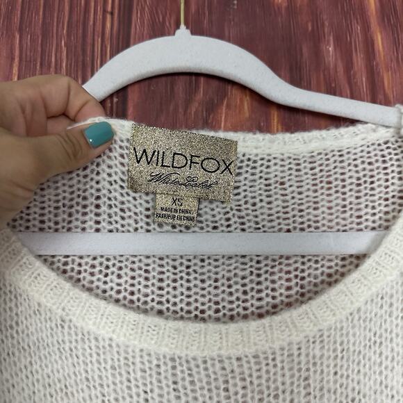 Wildfox White Label Rainbow Sweater Distressed Slouchy Oversized Womens Size XS - Picture 6 of 7